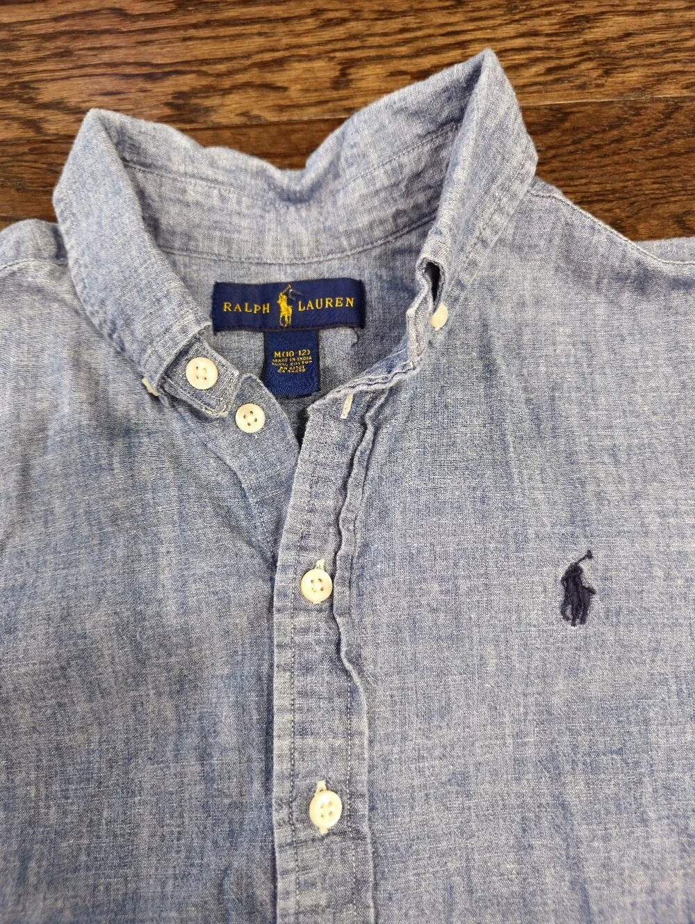 Polo Ralph Lauren Button Down Long Sleeve, Size M 10-12, Denim